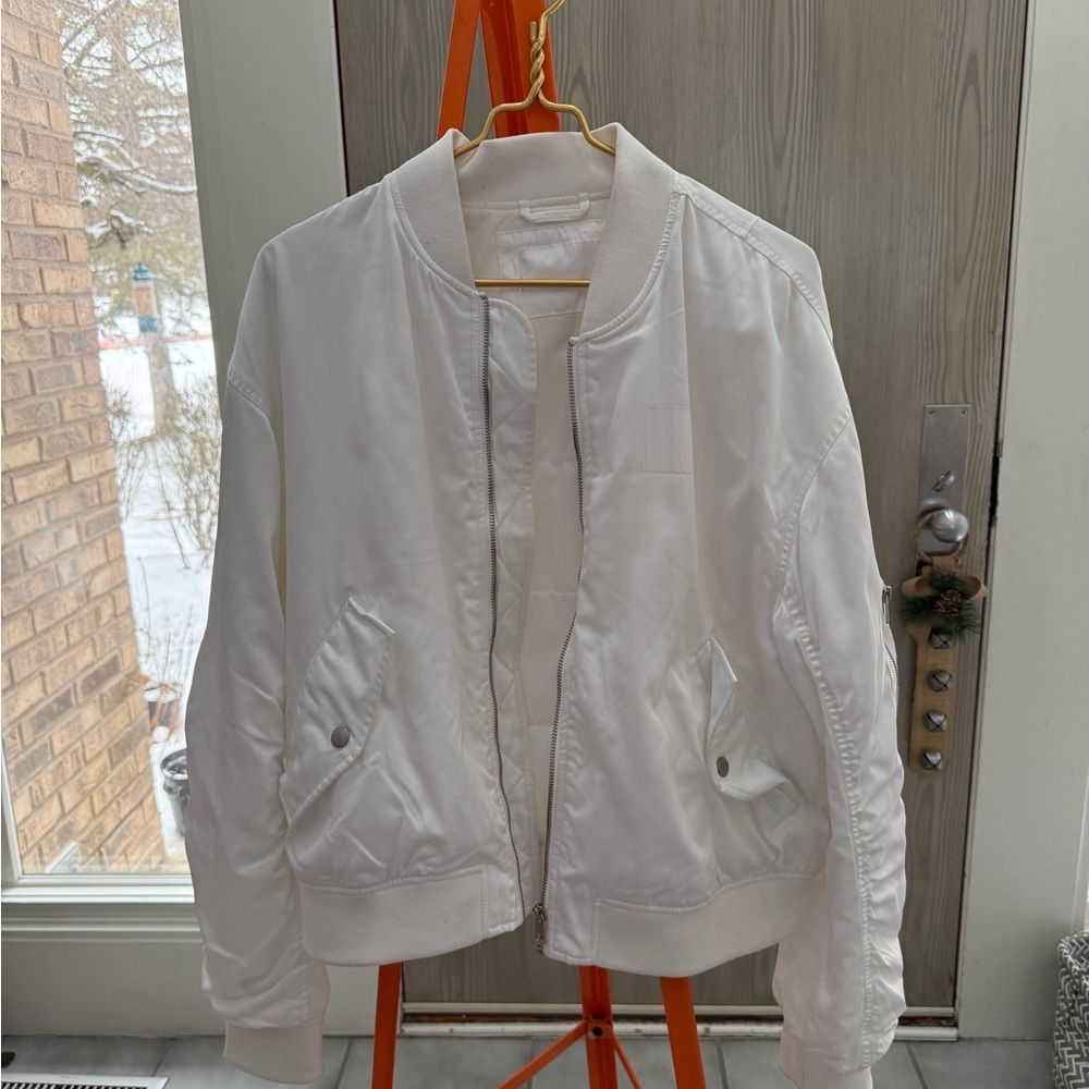 White bomber jacket